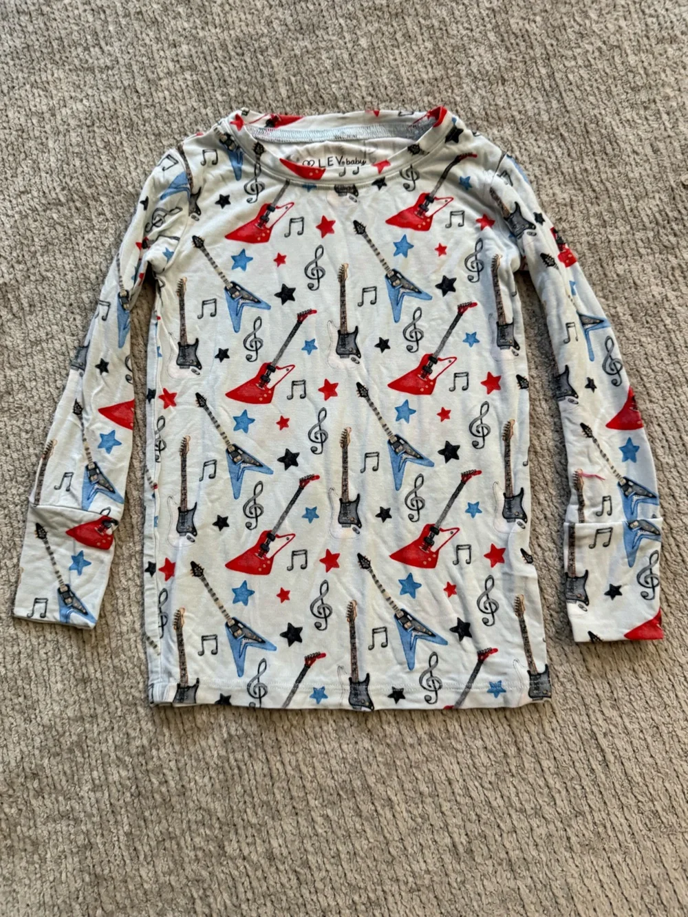 Lev Baby Bamboo Pajama Set Guitars Stars‎ Music Print 2T Rockstar